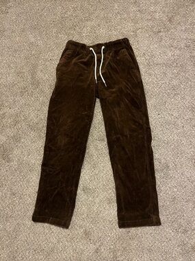 Men's Brown Corduroy Drawstring Poler Pants